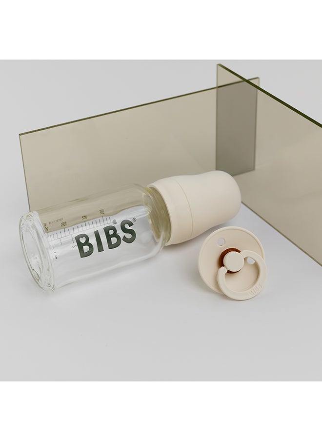 BIBS - Pack Of 1 Baby Bottle Round Nipple Latex 150 Ml Slow Flow, Ivory, 0 Months + - Image 1