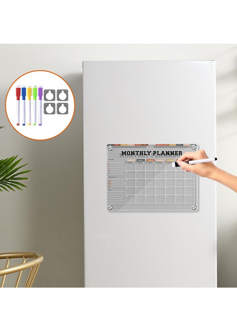 Excefore Fridge Dry Erase Board, Reusable Magnetic Fridge Dry Erase Board, Acrylic Clear Message Board Fridge Notepad, Planner Board for Monthly Grocery List, Kitchen Planner, 12x9in  - Image 4