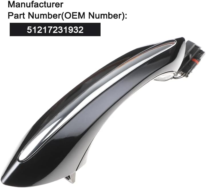 YAOPEI Black Exterior Rear Right Door Handle with Inductive for BMW F10 F01 F02 F06 F11 - Image 2