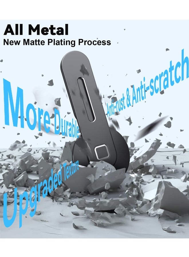 حامل كمبيوتر محمول قابل للتعديل، حامل هاتف مغناطيسي، مشبك تثبيت جانبي رفيع من الألومنيوم لشاشة الكمبيوتر، متوافق مع سلسلة هواتف آيفون وجميع الهواتف، حامل توسيع كمبيوتر محمول قابل للطي، أسود - Image 4