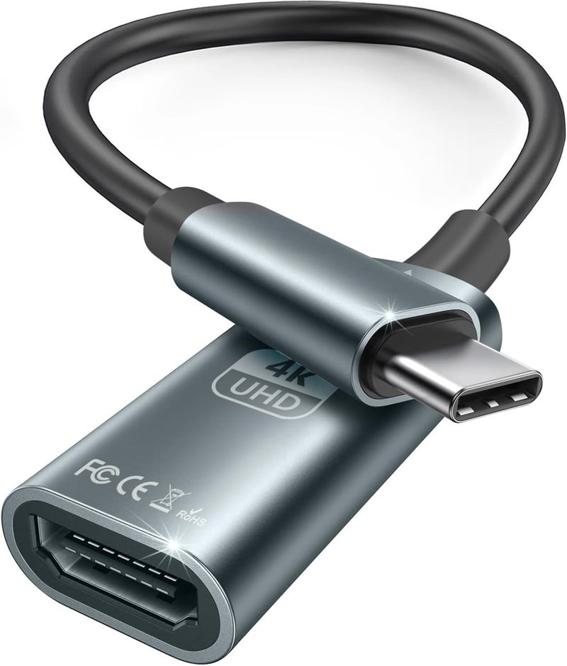 ETZIN USB C to HDMI Adapter 4K@60Hz, Aluminum Type C to HDMI Female Thunderbolt 4/3 Compatible with Phone 16/15 Pro Max Plus, MacB-OOK Pro Air, Pad, Galaxy S25/S24, XPS, EPL-1475H - Image 2