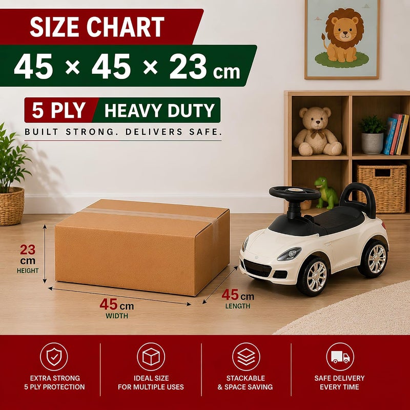 AL FAKHAMA 5 Ply Heavy Duty Corrugated Cardboard Shipping Box - 45x45x23 cm - Image 3