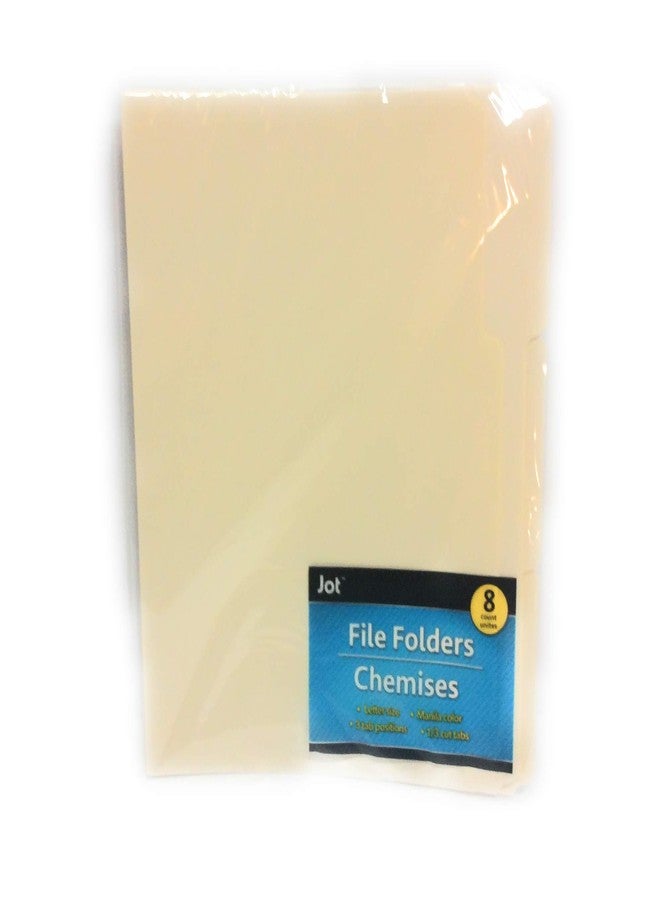 Jot Eight Count Multicolor File Folders, Pocket Style, Top Tab Position, 1/3 Cut Tabs, Letter Size, White