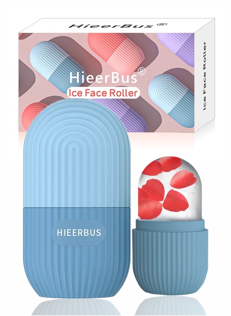 HieerBus Silicone Ice Roller For Face, Face Massagers,Skin Care Tool Reusable  Face Ice Mold  Shrink Pores Anti Wrinkle Reduce Puffiness,Blue  - Image 1