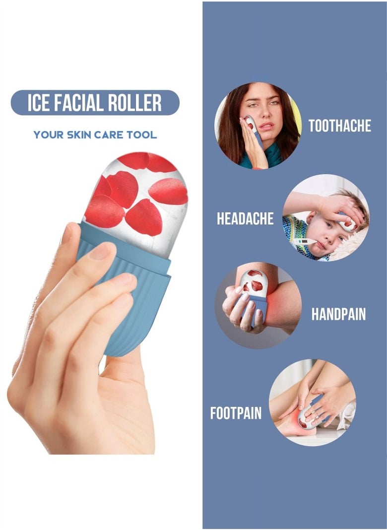 HieerBus Silicone Ice Roller For Face, Face Massagers,Skin Care Tool Reusable  Face Ice Mold  Shrink Pores Anti Wrinkle Reduce Puffiness,Blue  - Image 3