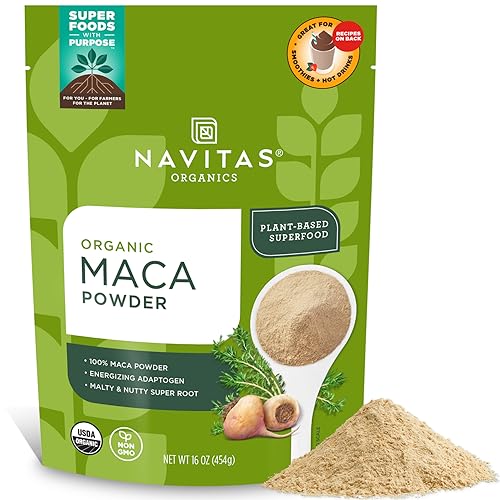 Navitas Organics Maca Powder 100 Gelatinized Peruvian Maca for Smoothies Lattes Baking More Energize Balance USDA Organic Non GMO Vegan Gluten Free 16oz Bag 180 Servings 2Pack