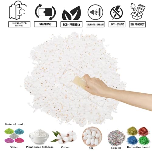ALOXE Liquid Wallpaper for Walls Décor (2kg) | Easy to Apply Plant Based Eco Friendly Wall Décor with 110sqft Coverage New Age Seam Less Finish Decorative Wall Covering (Ecoline-C-002-Purly Gold) - Image 3