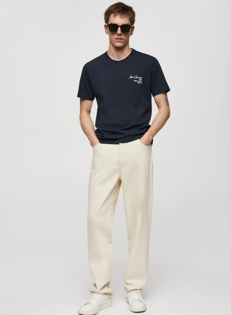 Mango Man Graphic Crew Neck T-Shirt