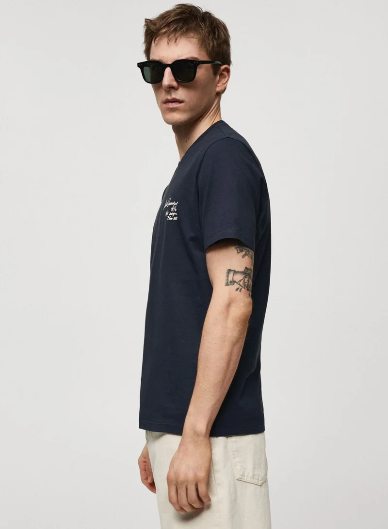 Mango Man Graphic Crew Neck T-Shirt