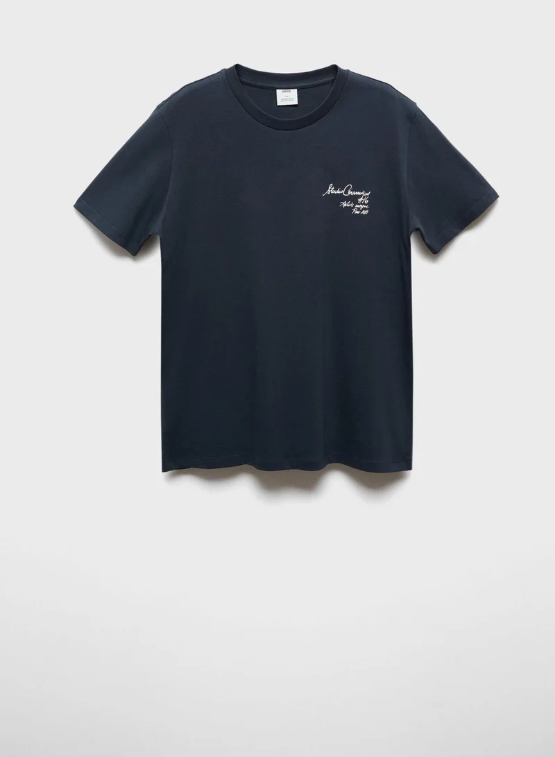 Mango Man Graphic Crew Neck T-Shirt
