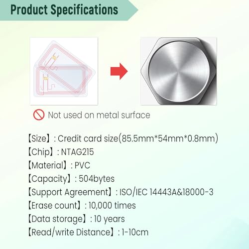 Timeskey NFC 30pcs Timeskey NFC Tags NFC Cards Blank NFC Tags 215 NFC Chip NFC 215 Cards Rewritable NFC 215 Tags NFC Clear Card Compatible with Amiibo and TagMo for All Phone NFC Enabled - Image 3