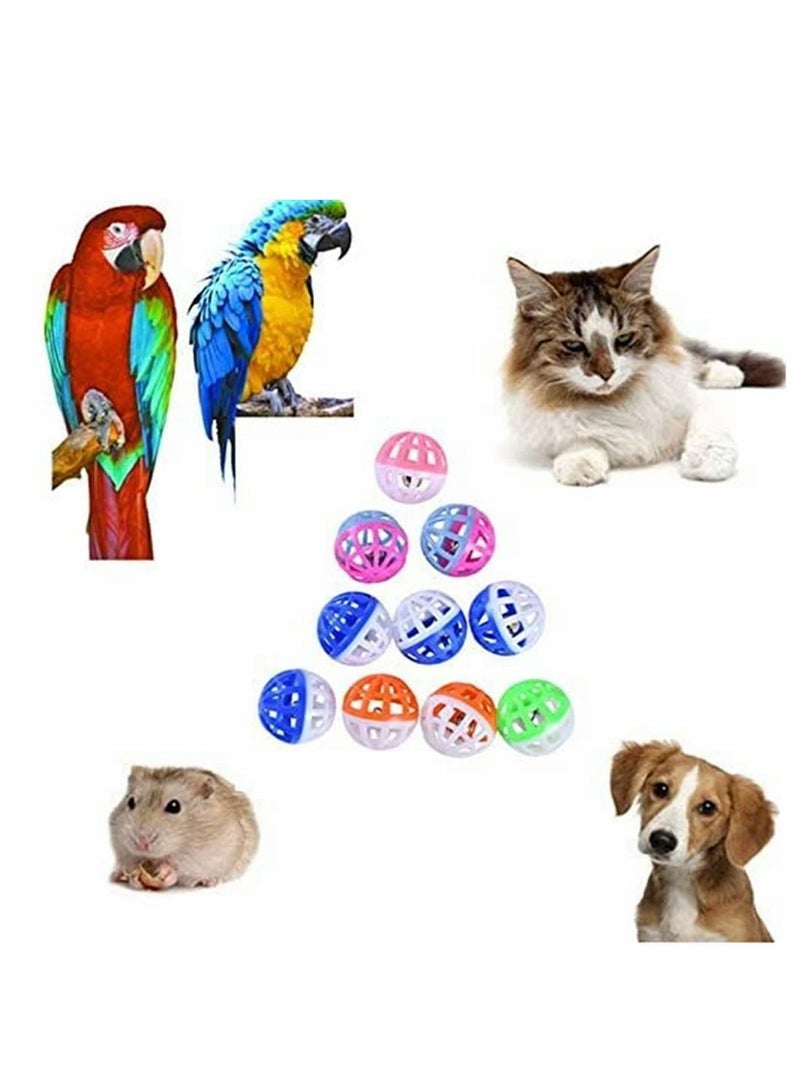 Y&D 10 Pcs Cat Toy Jingle Balls Fashion Two-color Bell for Birds Hamster Parrot and Other Pet, Random Color - Image 2