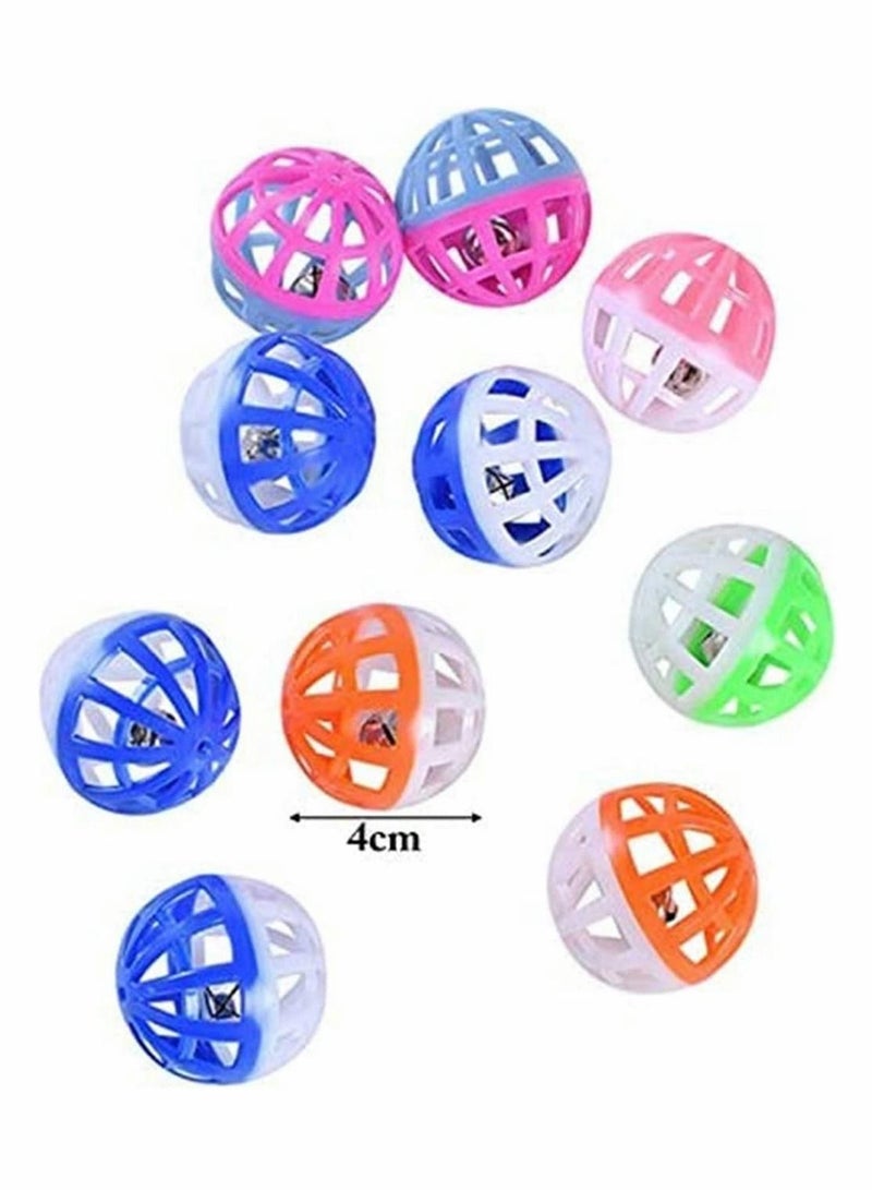Y&D 10 Pcs Cat Toy Jingle Balls Fashion Two-color Bell for Birds Hamster Parrot and Other Pet, Random Color - Image 3