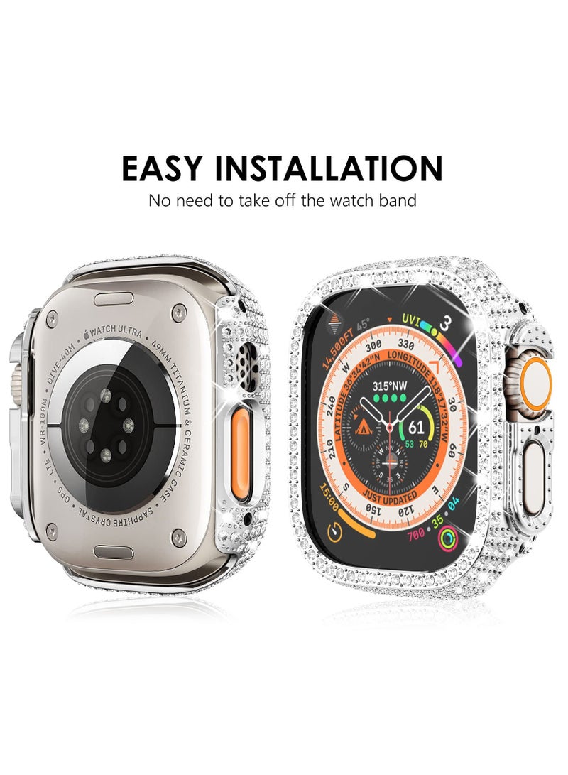 SOLARAE 3-Pack Compatible with Apple Watch Ultra 49mm Cases Crystal Diamond Protective Bumper Covers with Screen Protector for iWatch Ultra 2/Ultra Men Women, (49mm, Black/Rainbow/Clear) - Image 5