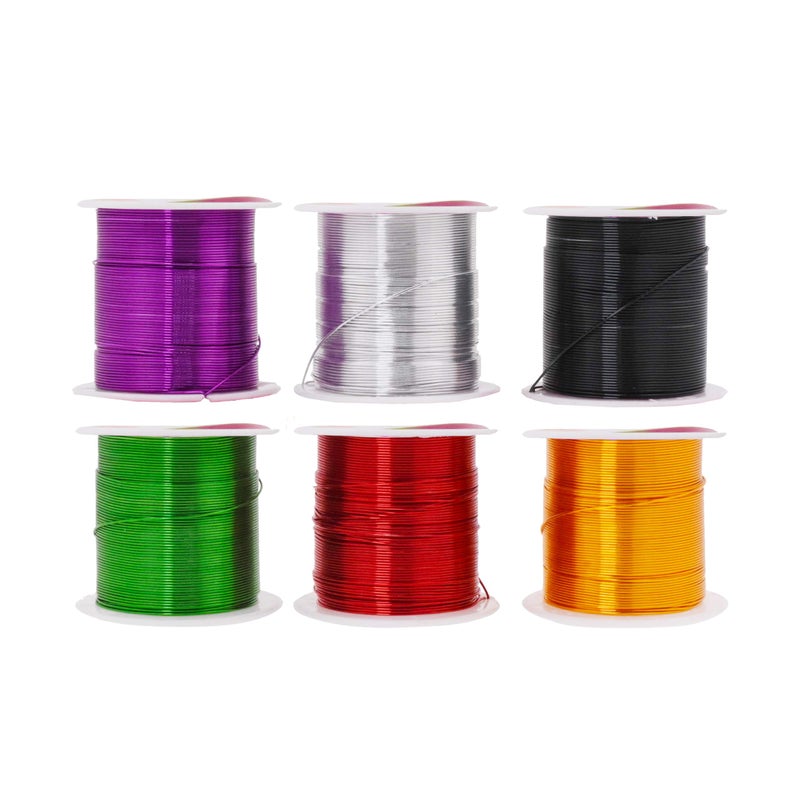 Mandala Crafts 22 Gauge Anodized Aluminum Craft Wire for Jewelry Making - 450 FT Colored Flexible Silver Black Gold Purple Red Kelly Green Wire - Bendable for Bonsai Armature Crafting Sculpting - Image 1