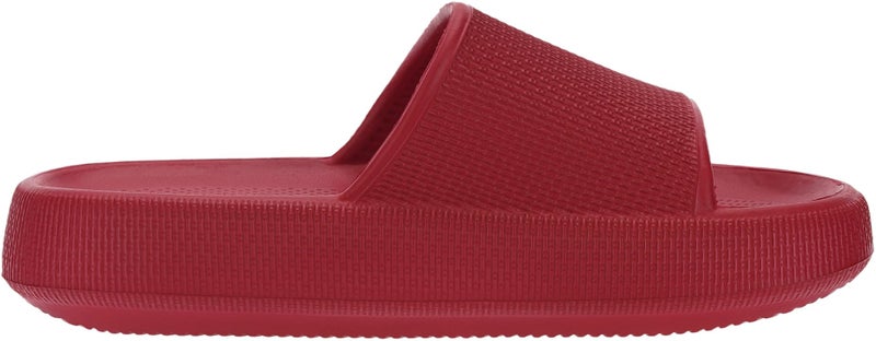 BRONAX Pillow Slippers for Women and Men | House Slides Shower Sandals | Cushioned Thick Sole 42-43 Red - Image 4