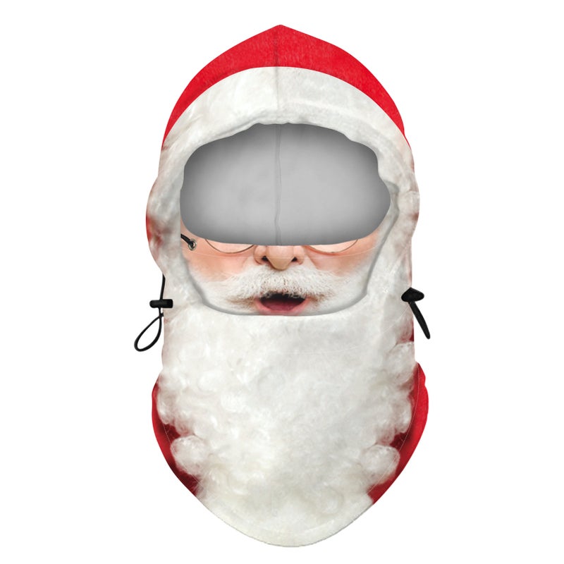 Kids Adult Balaclava Christmas Print Adjustable Warm Polar Fleece Snowboarding Skiing Outdoors Face Shield - Image 5