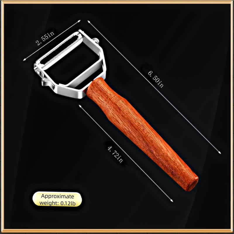 ANMIOU Vegetable Peeler, Stainless Steel Y-Shaped Blade with Wooden Handle, Multi-Purpose Kitchen Tool for Fruits and Vegetables, 6.3 Inches - Image 2