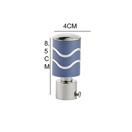 GLOXY ENTERPRISE GLOXY Stainless Steel Brackets Parda Holder with Support 1 Inch Curtains Rod Pocket Finials Designer Door and Window Curtain Holders and Rod Support Fittings (Blue, 4 Pair Set) - Image 2