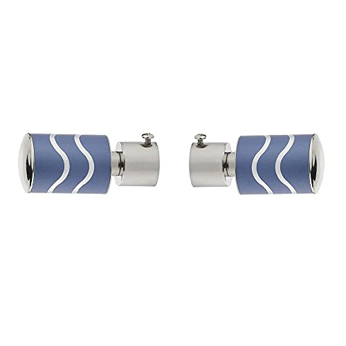 GLOXY ENTERPRISE GLOXY Stainless Steel Brackets Parda Holder with Support 1 Inch Curtains Rod Pocket Finials Designer Door and Window Curtain Holders and Rod Support Fittings (Blue, 4 Pair Set) - Image 3