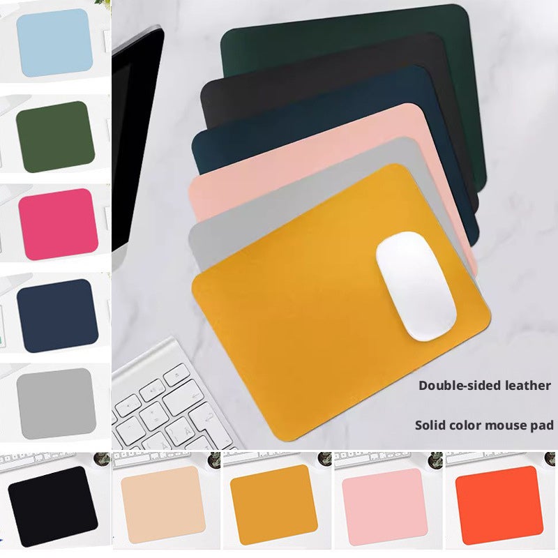PU Leather Mouse Pad, Double-sided, Small Desk Mat - Image 1