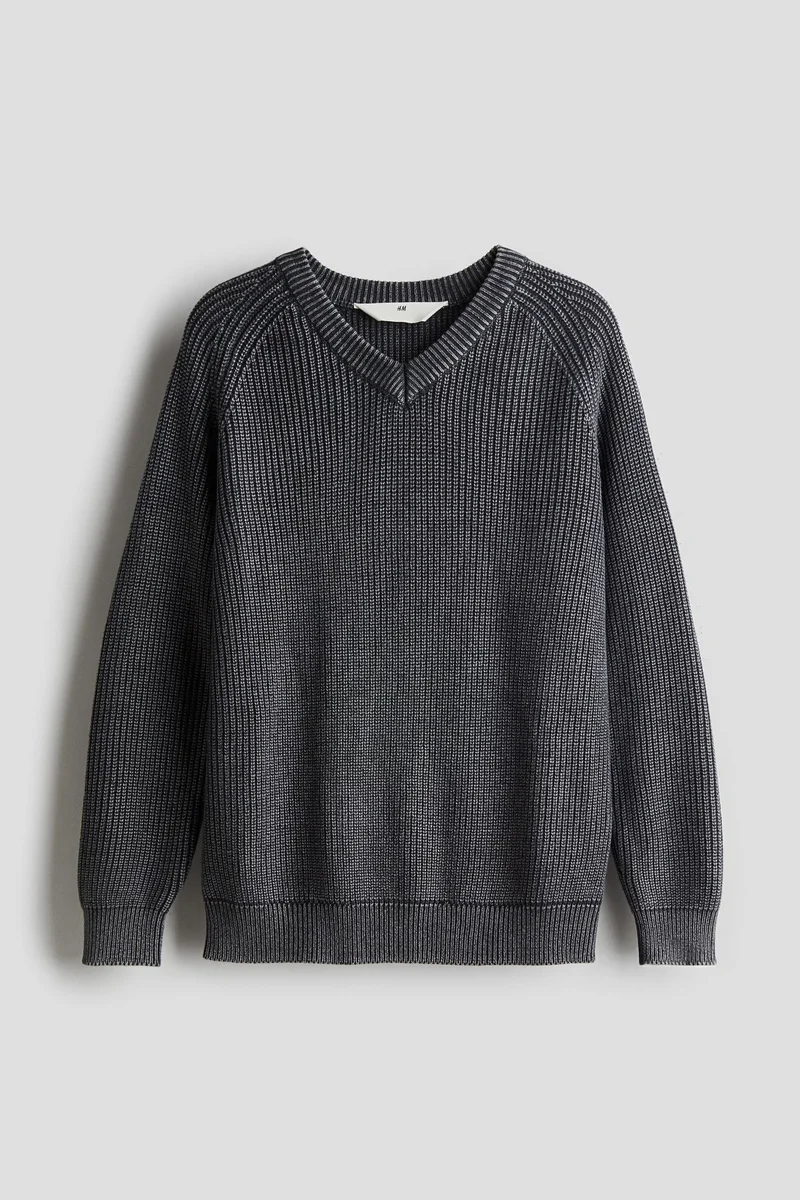 H&M Rib-Knit V-Neck Jumper