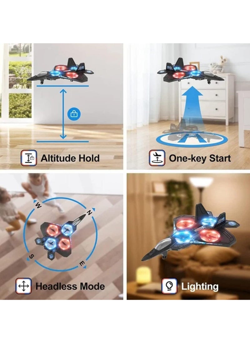 Generic - V17 Stunt RC Airplane 2.4 6 CH Upgrade RC Plane Remote Control Airplane With 360° Stunt Remote And Light Plane Glider Airplane Hobby Toy Gifts (V17 - Image 1