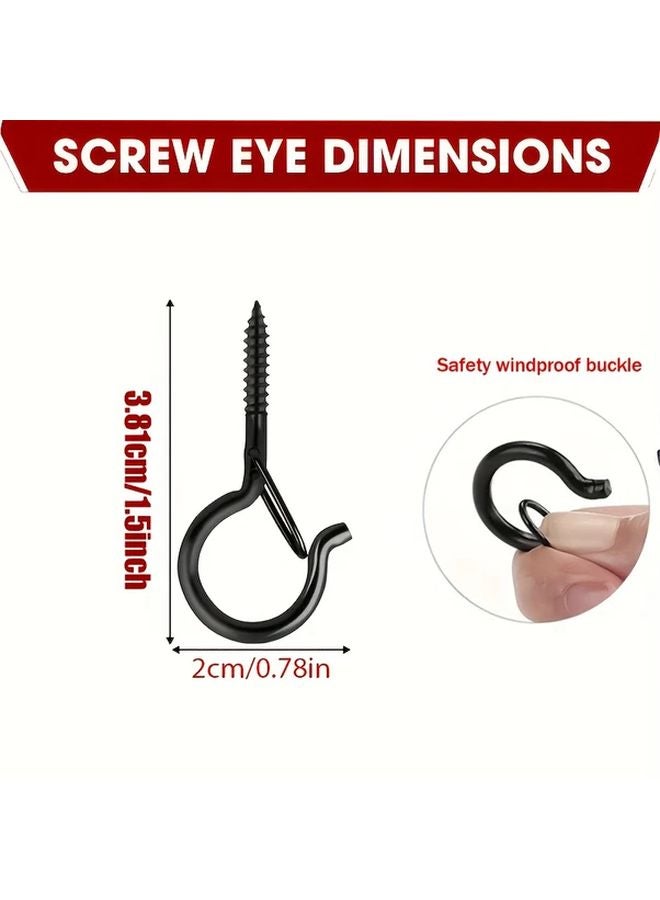 42 قطعة من خطاطيف S السوداء الثقيلة بمشبك أمان لتزيين الكريسماس في الداخل والخارج - Image 4