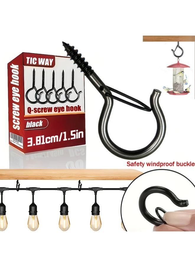 42 قطعة من خطاطيف S السوداء الثقيلة بمشبك أمان لتزيين الكريسماس في الداخل والخارج - Image 2