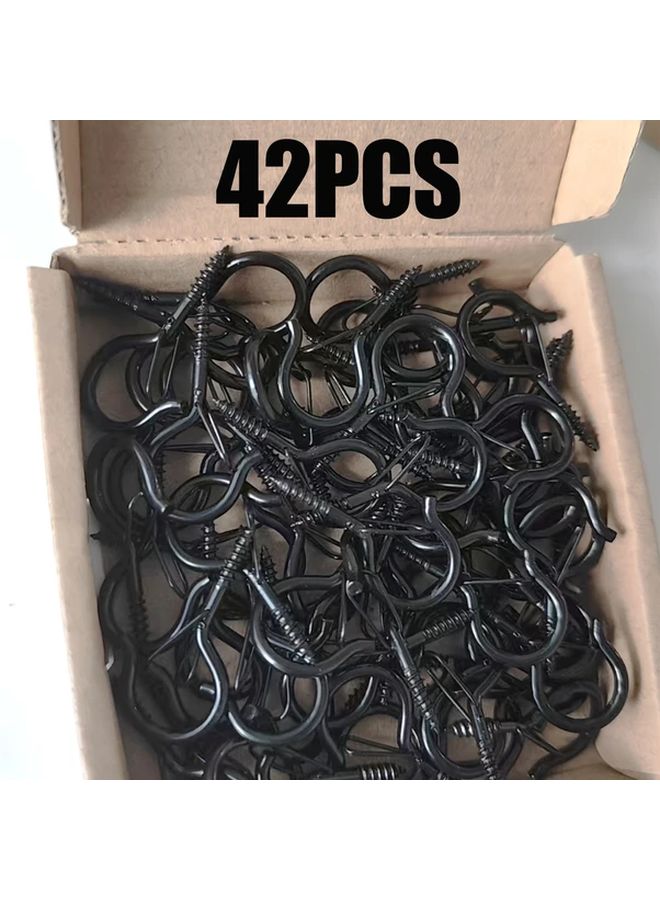 42 قطعة من خطاطيف S السوداء الثقيلة بمشبك أمان لتزيين الكريسماس في الداخل والخارج - Image 1