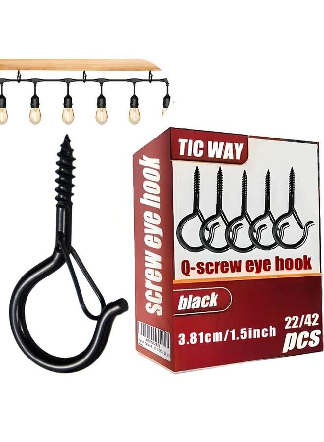 42 قطعة من خطاطيف S السوداء الثقيلة بمشبك أمان لتزيين الكريسماس في الداخل والخارج - Image 3