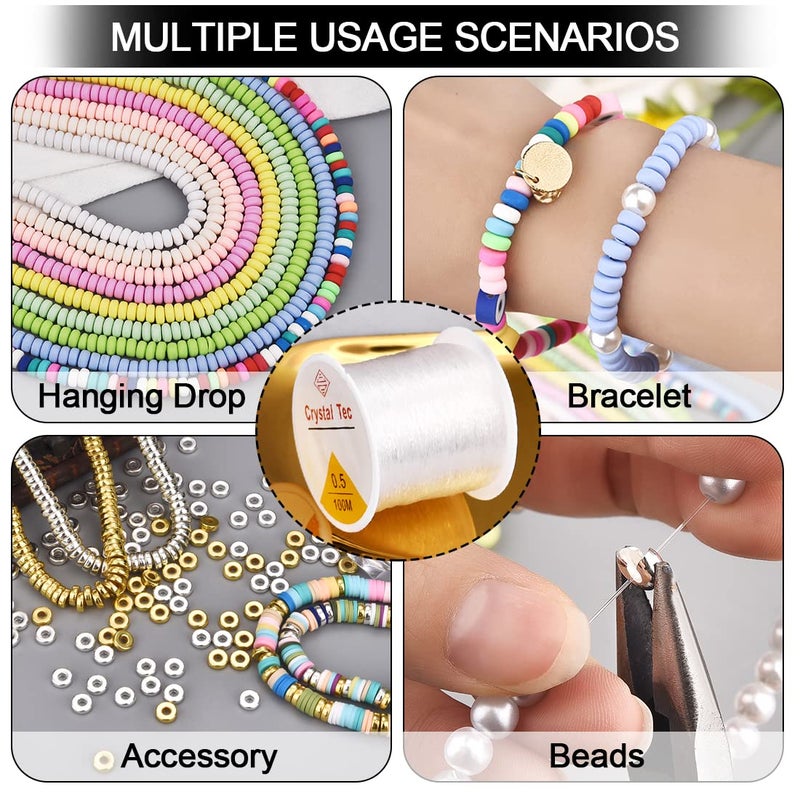 Crystal Tec OBSEDE 0.5mm Elastic Cord Beading Threads Stretch String Fibre Crafting Cords for Jewelry Making Round - Image 5