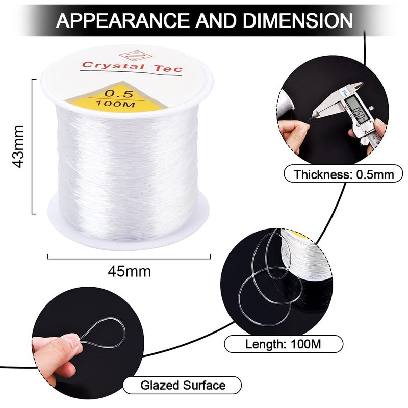Crystal Tec OBSEDE 0.5mm Elastic Cord Beading Threads Stretch String Fibre Crafting Cords for Jewelry Making Round - Image 2
