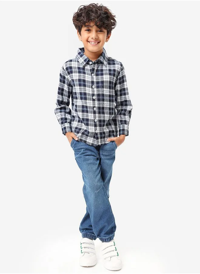 LILPICKS Checked Print Full Sleeves Shirt by Styli