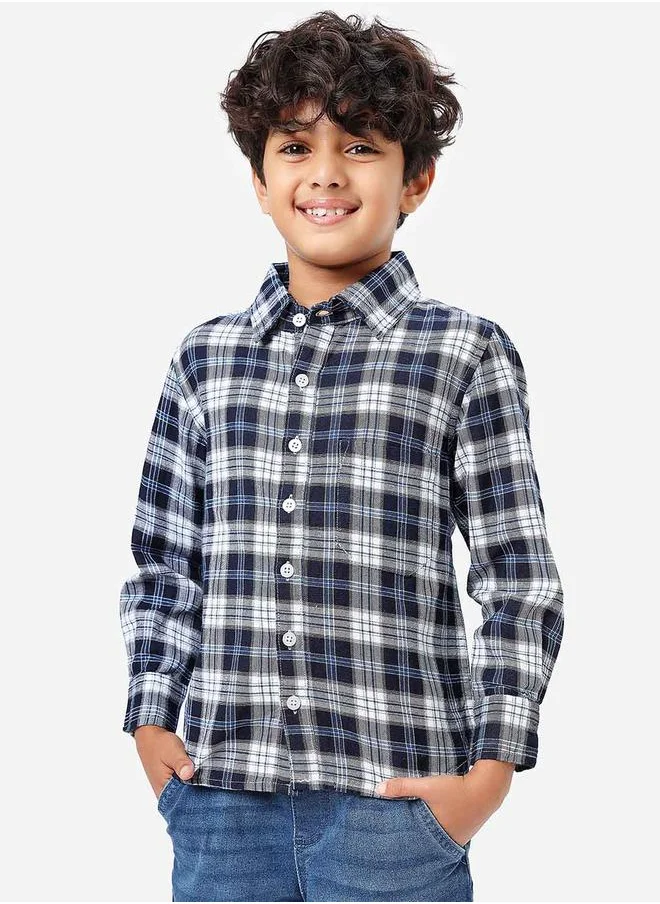 LILPICKS Checked Print Full Sleeves Shirt by Styli
