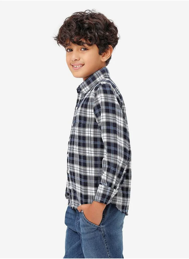 LILPICKS Checked Print Full Sleeves Shirt by Styli
