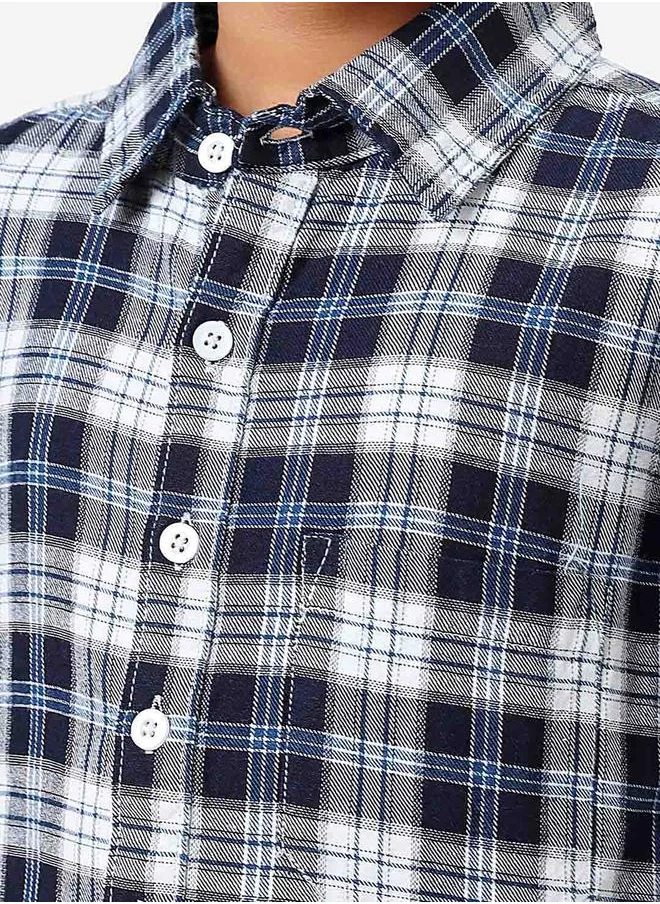 LILPICKS Checked Print Full Sleeves Shirt by Styli