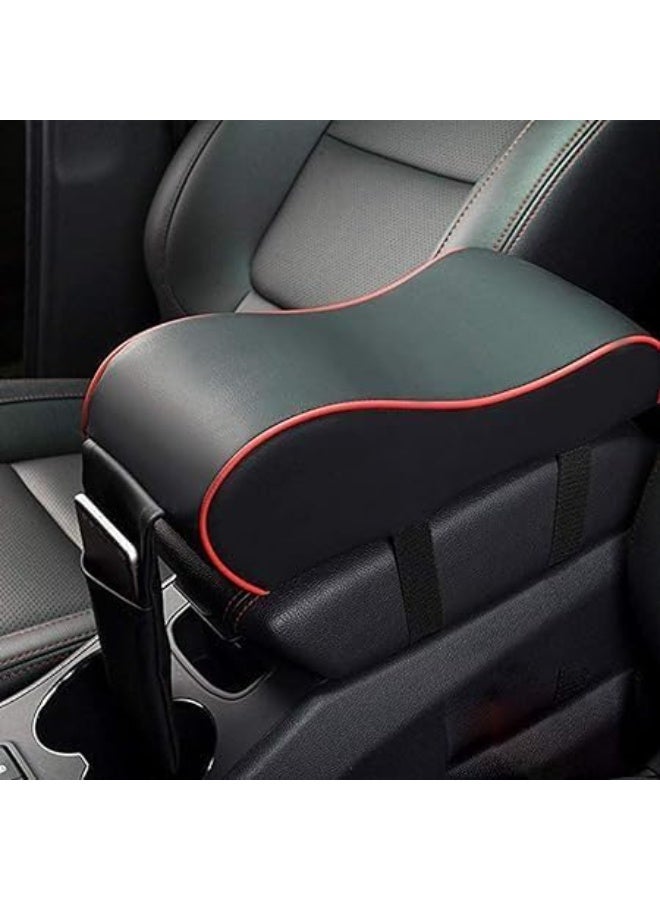 Premium American Memory Foam Car Armrest - Durable Leather Cover with Adjustable Phone Holder - Universal Console Cushion for Superior Driving Comfort (Black) - Image 4