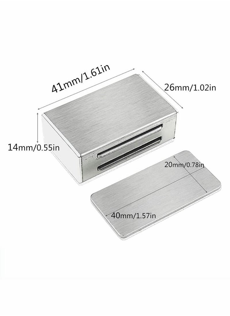 Generic Magnetic Door Catch, Strong Drawer Magnetic Latches Kitchen Cabinet Magnets, Cabinet Door Magnet Latch Stainless Steel Kitchen Magnetic Latch for Cupboard, Drawer (4 Pack)  - Image 1