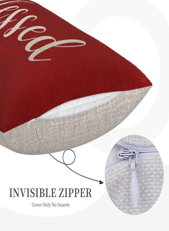 NIDITW Nice Gift Inspirational Blessed Words Waist Lumbar Red Cotton Linen Throw Pillow Case Cushion Cover for Sofa Home Christmas Decorative Oblong 12x20 Inches - Image 5