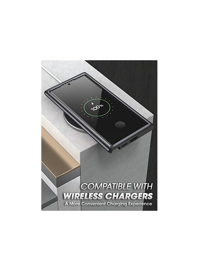 سوبكيس حافظة UB Edge Pro Series لهاتف Samsung Galaxy S22 Ultra 5G (إصدار 2022)، حافظة حماية شفافة بإطار نحيف مع واقي شاشة مدمج (أسود) - Image 5