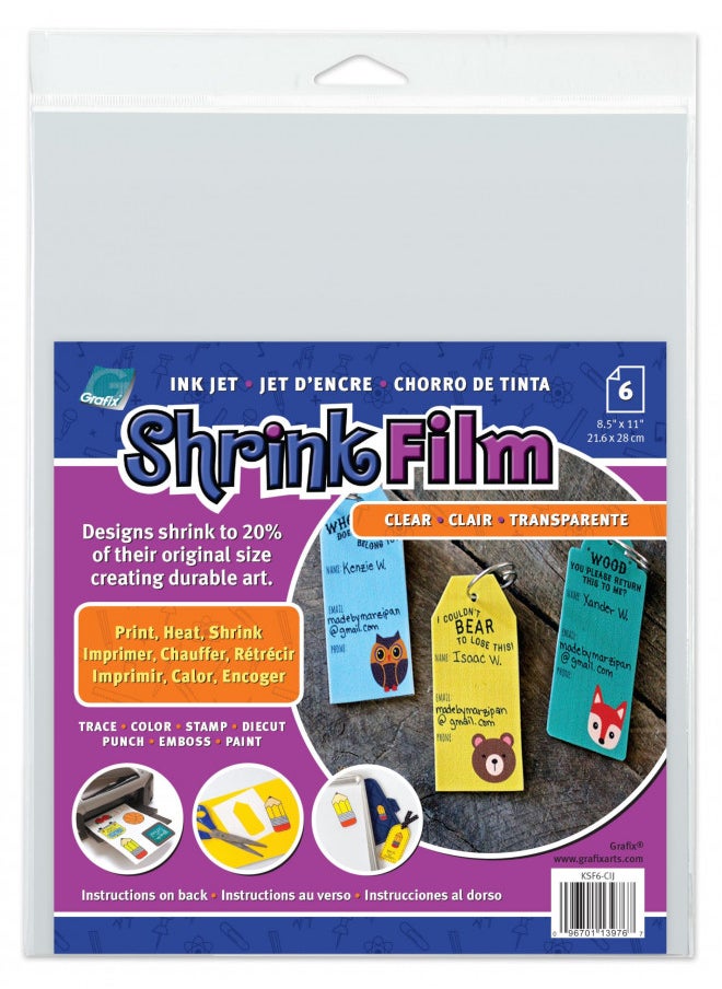 Grafix Grafix KSF6-CIJ Printable Shrink Film, 6 Count, 8.5-x-11-inch  - Image 2