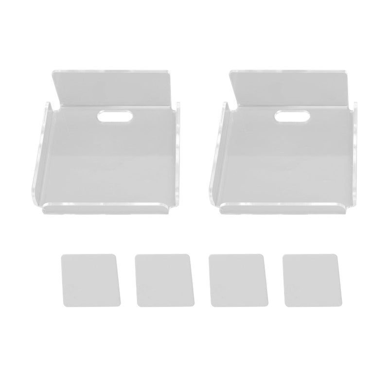 2Pcs Clear Acrylic Wall Mount Speaker Stand Shelves for Home Office Audio Rack - Image 2