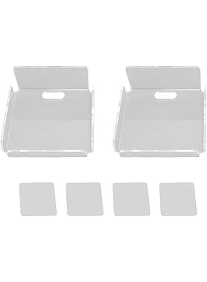 2Pcs Clear Acrylic Wall Mount Speaker Stand Shelves for Home Office Audio Rack - Image 1