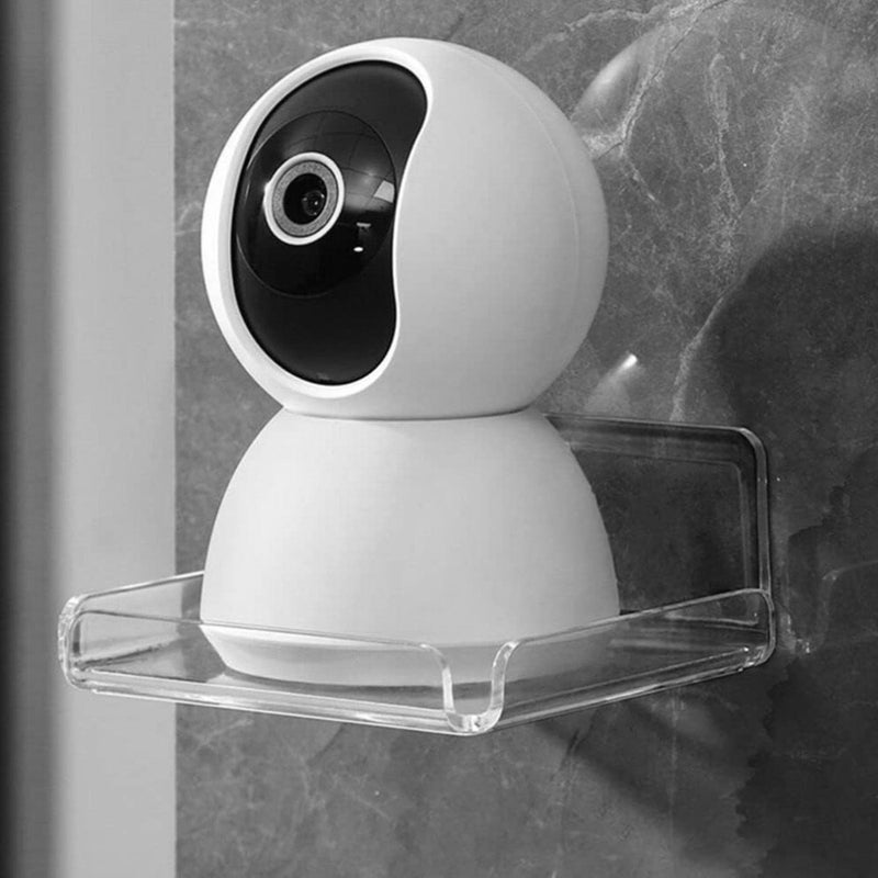 2Pcs Clear Acrylic Wall Mount Speaker Stand Shelves for Home Office Audio Rack - Image 4
