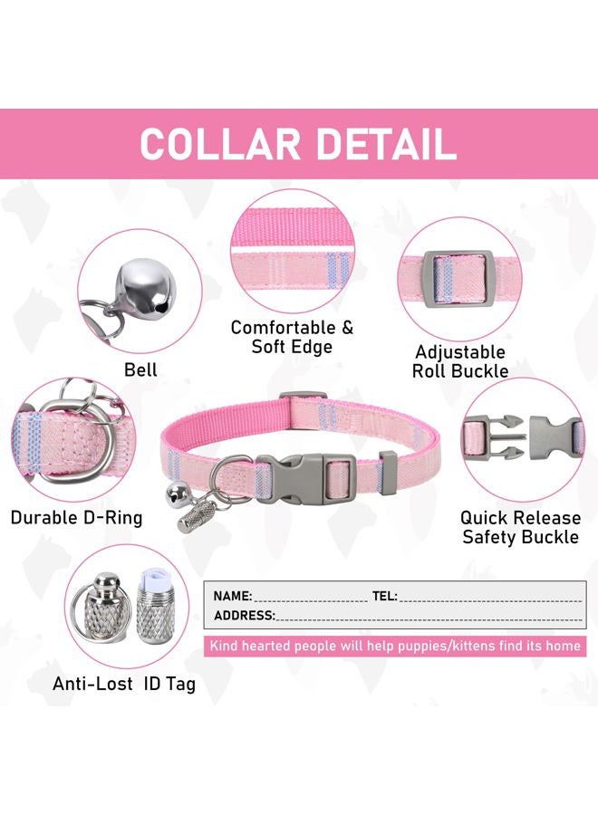 GAMUDA Small Dog Harness Collar and Leash Set, Step in No Chock No Pull Soft Mesh Adjustable Dog Vest Harnesses Plaid Reflective for Dogs Puppy Cats Kitten Rabbit (Pink, M) - Image 5