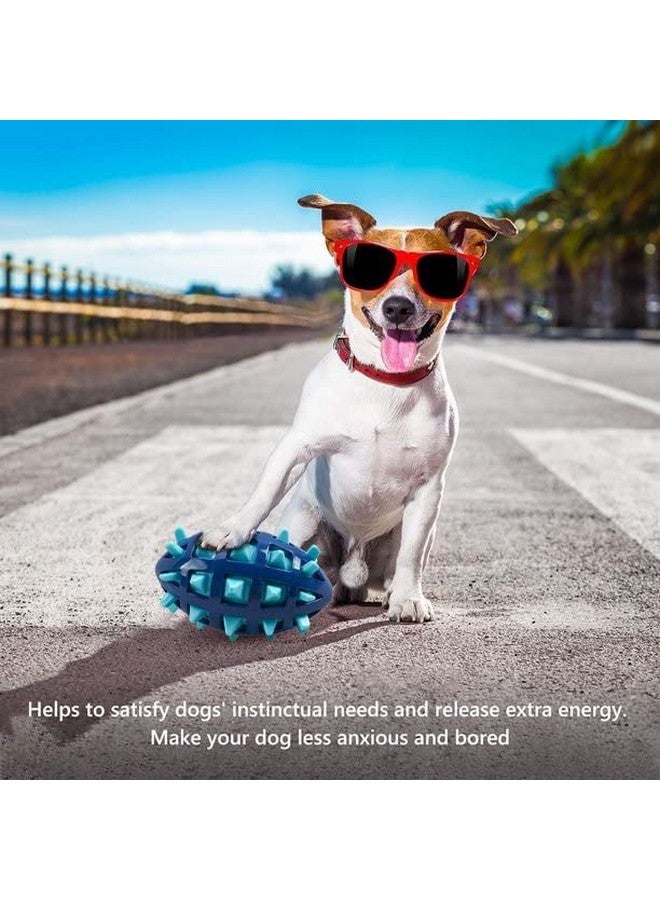 Dog Chew Rugby Spiked Toys Ball Interactive Play Floating Bite Resistant Squeaky Rubber Excitement Toy - 1 Piece (Color May Vary) - Image 4