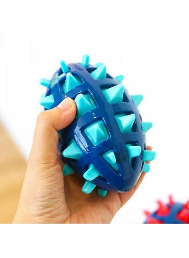 Dog Chew Rugby Spiked Toys Ball Interactive Play Floating Bite Resistant Squeaky Rubber Excitement Toy - 1 Piece (Color May Vary) - Image 5