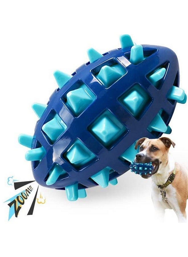 Dog Chew Rugby Spiked Toys Ball Interactive Play Floating Bite Resistant Squeaky Rubber Excitement Toy - 1 Piece (Color May Vary) - Image 1