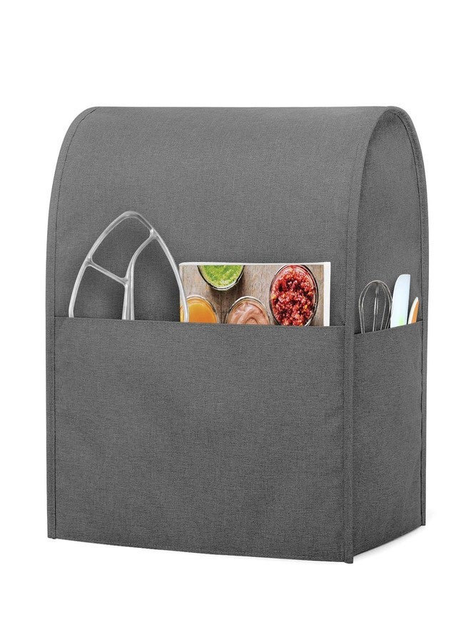 Luxja Dust Cover Compatible with 4.5-Quart and 5-Quart Stand Mixer, Cloth Cover with Pockets for Stand Mixer and Extra Accessories, Gray - Image 2